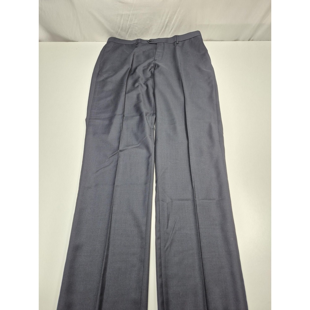 Leonardo Valenti Dress Pants Mens 40x36 BlueWool Pleated Classic Fit NWT